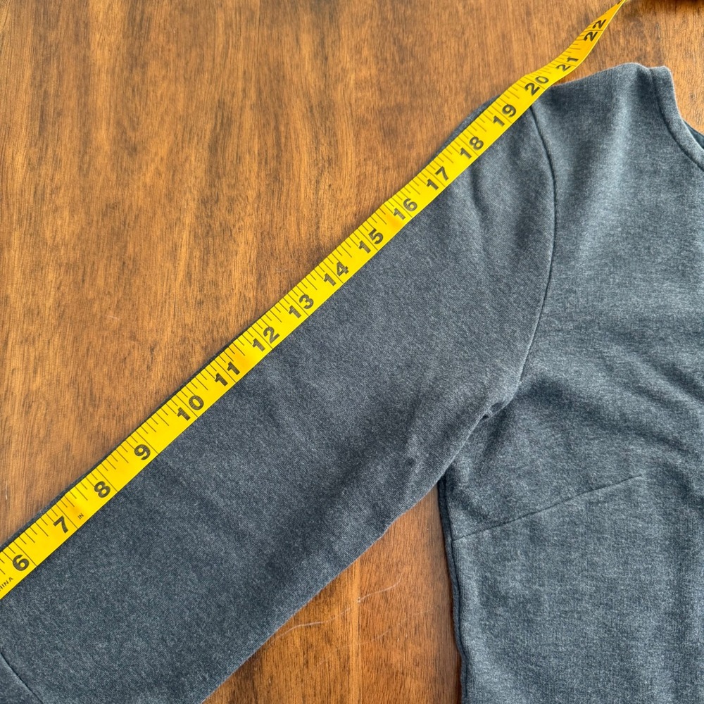 Madewell Gray Bell Sleeve Shift Dress Heather Knit S Minimalist Neutral Office - Picture 7 of 9